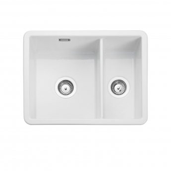 Leisure Loxley 1.5 Bowl Ceramic Kitchen Sink 595mm L x 460mm W - White