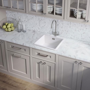 Leisure Loxley 1.0 Bowl Ceramic Kitchen Sink 462mm L x 462mm W - White