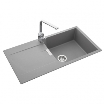 Rangemaster Mayon 1.0 Bowl Inset Kitchen Sink with Waste Kit 1000mm L x 500mm W - Dove Grey