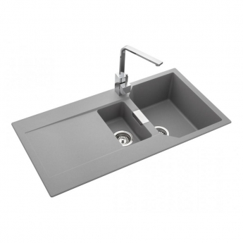 Rangemaster Mayon 1.5 Bowl Inset Kitchen Sink with Waste Kit 1000mm L x 500mm W - Dove Grey | Product Image