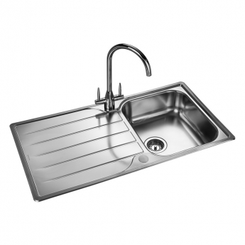 Rangemaster Michigan 1.0 Bowl Kitchen Sink with Waste Kit 950mm L x 508mm W - Stainless Steel