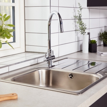 Rangemaster Monorise Dual Lever Kitchen Sink Mixer Tap - Chrome