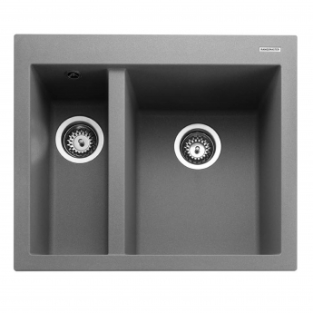 Rangemaster Oridian 1.5 Bowl Inset Kitchen Sink with Waste Kit 590mm L x 500mm W - Concrete | Product Image
