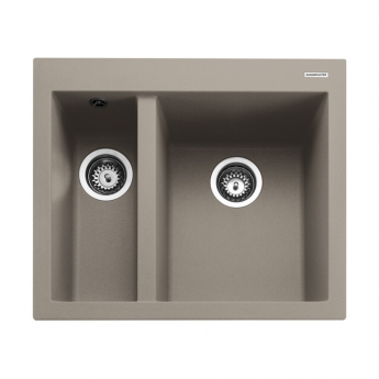 Rangemaster Oridian 1.5 Bowl Inset Kitchen Sink with Waste Kit 590mm L x 500mm W - Pebble | Product Image