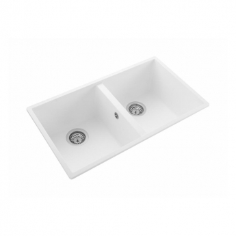 Rangemaster Oridian 2.0 Bowl Undermount Kitchen Sink with Waste Kit 760mm L x 435mm W - Arctic White