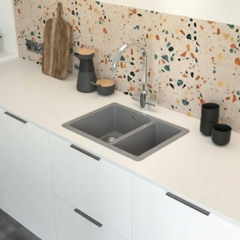 Rangemaster Paragon Igneous Granite 1.5 Bowl Undermount Kitchen Sink 550mm x 430mm