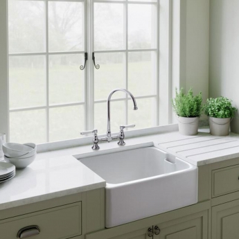 Leisure Primrose 1.0 Bowl Ceramic Kitchen Sink 595mm L x 455mm W - White
