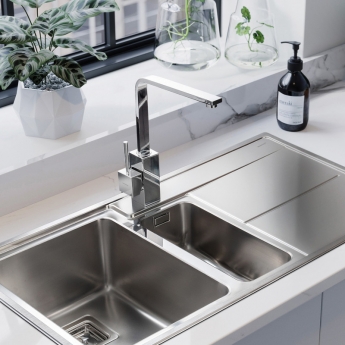 Rangemaster Quadrant Single Lever Kitchen Sink Mixer Tap - Chrome