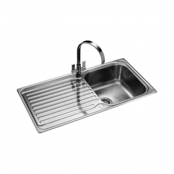 Rangemaster Sedona  1.0 Bowl Inset Kitchen Sink with Waste Kit 985mm L x 508mm W - Stainless Steel