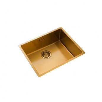 Rangemaster Spectra 1.0 Bowl Kitchen Sink with Waste Kit 540mm L x 440mm W - Gold