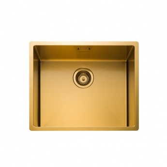 Rangemaster Spectra 1.0 Bowl Kitchen Sink with Waste Kit 540mm L x 440mm W - Gold