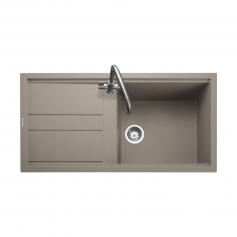 Rangemaster Topaz 1.0 Bowl Inset Granite Kitchen Sink with Waste Kit 1000mm L x 510 W - Pebble | Product Image