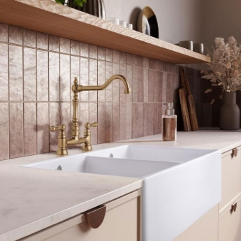 Rangemaster Waverley Bridge Kitchen Sink Mixer Tap - Antique Brass