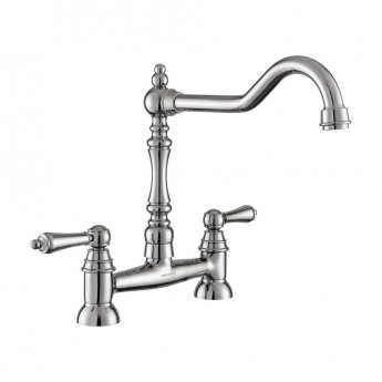 Rangemaster Waverley Bridge Kitchen Sink Mixer Tap - Polished Nickel | Product Image