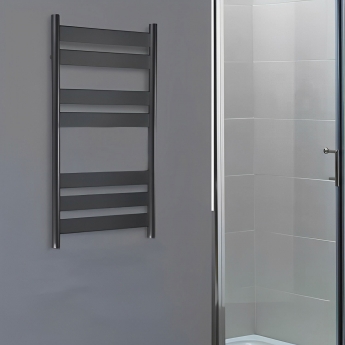 Redroom Azor Flat Panel Heated Towel Rail 800mm H x 500mm W - Anthracite | Product Image