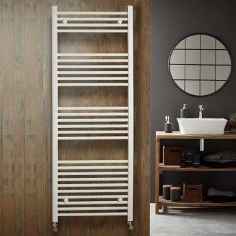 Redroom Elan Straight Heated Towel Rail 1600mm H x 500mm W - White | Product Image