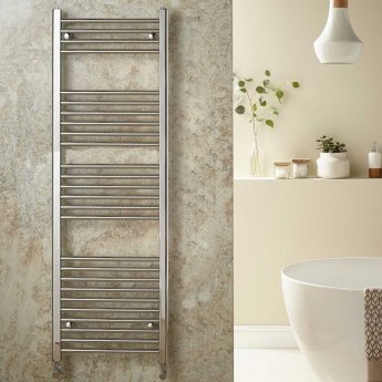 Redroom Elan Straight Heated Towel Rail 1600mm H x 500mm W - Chrome