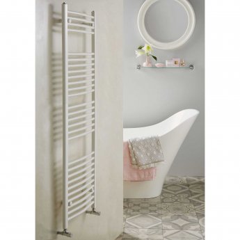 Redroom Elan Curved Heated Towel Rail 1800mm H x 600mm W - White | Product Image