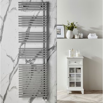Redroom Omnia Left Handed Designer Heated Towel Rail 1681mm H x 596mm W - Titane | Product Image