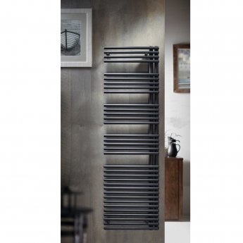 Redroom Omnia Left Handed Designer Heated Towel Rail 1681mm H x 496mm W - Anthracite | Product Image