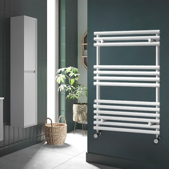 Redroom TT Lux Designer Heated Towel Rail 675mm H x 496mm W - Quartz White
