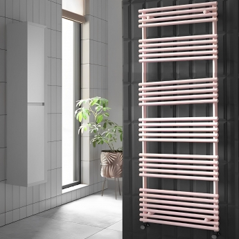 Redroom TT Lux Designer Heated Towel Rail 1635mm H x 496mm W - Blush Pink | Product Image