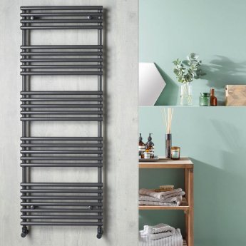 Redroom TT Designer Heated Towel Rail 1355mm H x 496mm W - Anthracite | Product Image