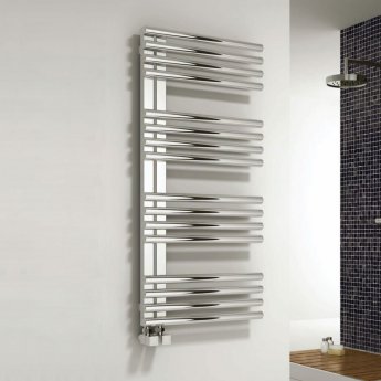 Reina Adora Designer Heated Towel Rail 1106mm H x 500mm W Polished Stainless Steel