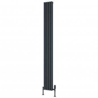 Reina Albano Designer Vertical Aluminium Radiator 1800mm H x 190mm W - Anthracite | Product Image