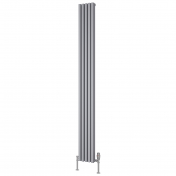 Reina Albano Designer Vertical Aluminium Radiator 1800mm H x 190mm W - Silver | Product Image