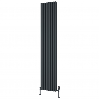 Reina Albano Designer Vertical Aluminium Radiator 1800mm H x 350mm W - Anthracite | Product Image
