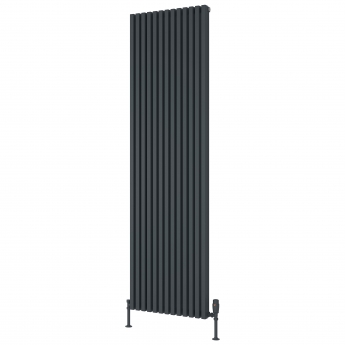 Reina Albano Designer Vertical Aluminium Radiator 1800mm H x 510mm W - Anthracite | Product Image