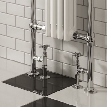 Reina Alicia Radiator Heated Towel Rail 952mm H x 479mm W White/Chrome