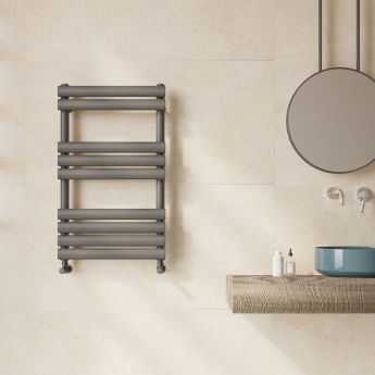 Reina Arbori Designer Heated Towel Rail 820mm H x 500mm W Anthracite