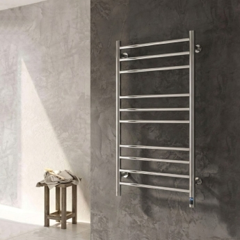 Reina Arnage Dry Electric Heated Towel Rail 800mm H x 500mm W Polished | Product Image