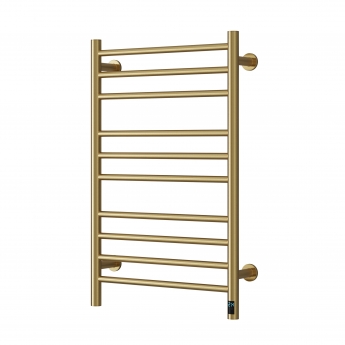 Reina Arnage Dry Electric Heated Towel Rail 800mm H x 500mm W - Brushed Brass