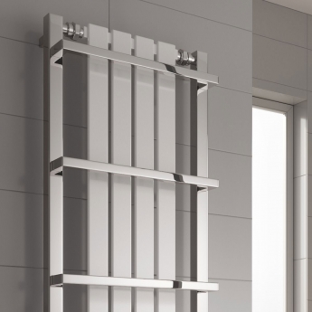 Reina Ashen Designer Radiator Towel Rail 1000mm H x 490mm W - White | Product Image