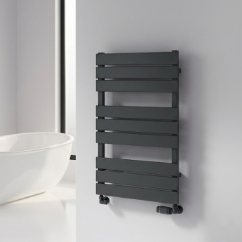 Reina Avola Flat Panel Heated Towel Rail 823mm H x 500mm W - Anthracite | Product Image