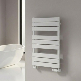 Reina Avola Flat Panel Heated Towel Rail 823mm H x 500mm W - White | Product Image