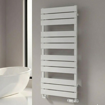 Reina Avola Flat Panel Heated Towel Rail 1124mm H x 500mm W - White | Product Image