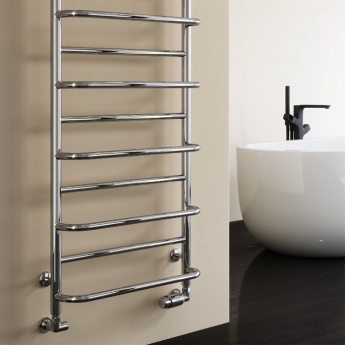 Reina Belbo Designer Heated Towel Rail 1180mm H x 530mm W Polished Stainless Steel
