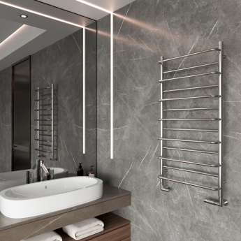 Reina Belbo Polished Stainless Steel Designer Heated Towel Rail