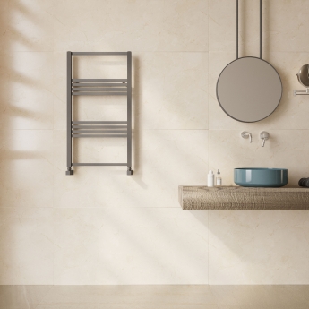 Reina Bolca Designer Heated Towel Rail 870mm H x 485mm W Anthracite