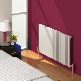 Reina Bonera Designer Horizontal Radiator 550mm H x 456mm W White