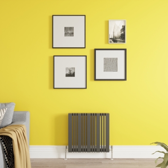 Reina Bonera Designer Horizontal Radiator 550mm H x 588mm W Anthracite