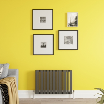 Reina Bonera Designer Horizontal Radiator 550mm H x 852mm W Anthracite