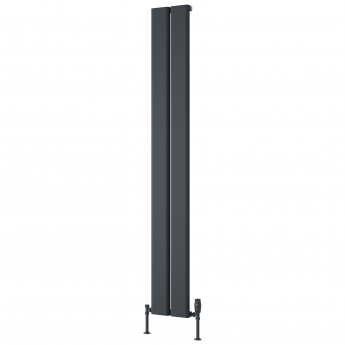 Reina Caldaro Single Vertical Aluminium Radiator 1800mm H x 245mm W - Anthracite | Product Image