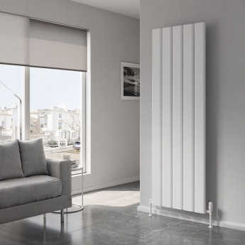 Reina Caldaro Single Vertical Aluminium Radiator 1800mm H x 620mm W - White | Product Image