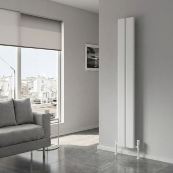 Reina Caldaro Single Vertical Aluminium Radiator 1800mm H x 245mm W - White | Product Image