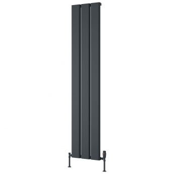 Reina Caldaro Single Vertical Aluminium Radiator 1800mm H x 370mm W - Anthracite | Product Image